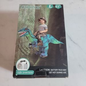 Raptor ride a inflatable costume, Halloween